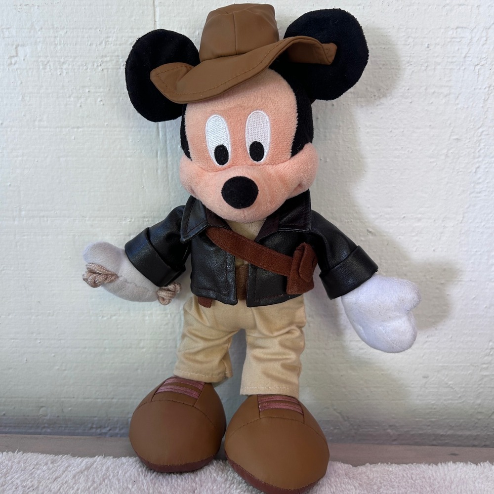 Disney Parks Indiana Jones Mickey Mouse Plush Adventure Gear 12 Inch Collectible
